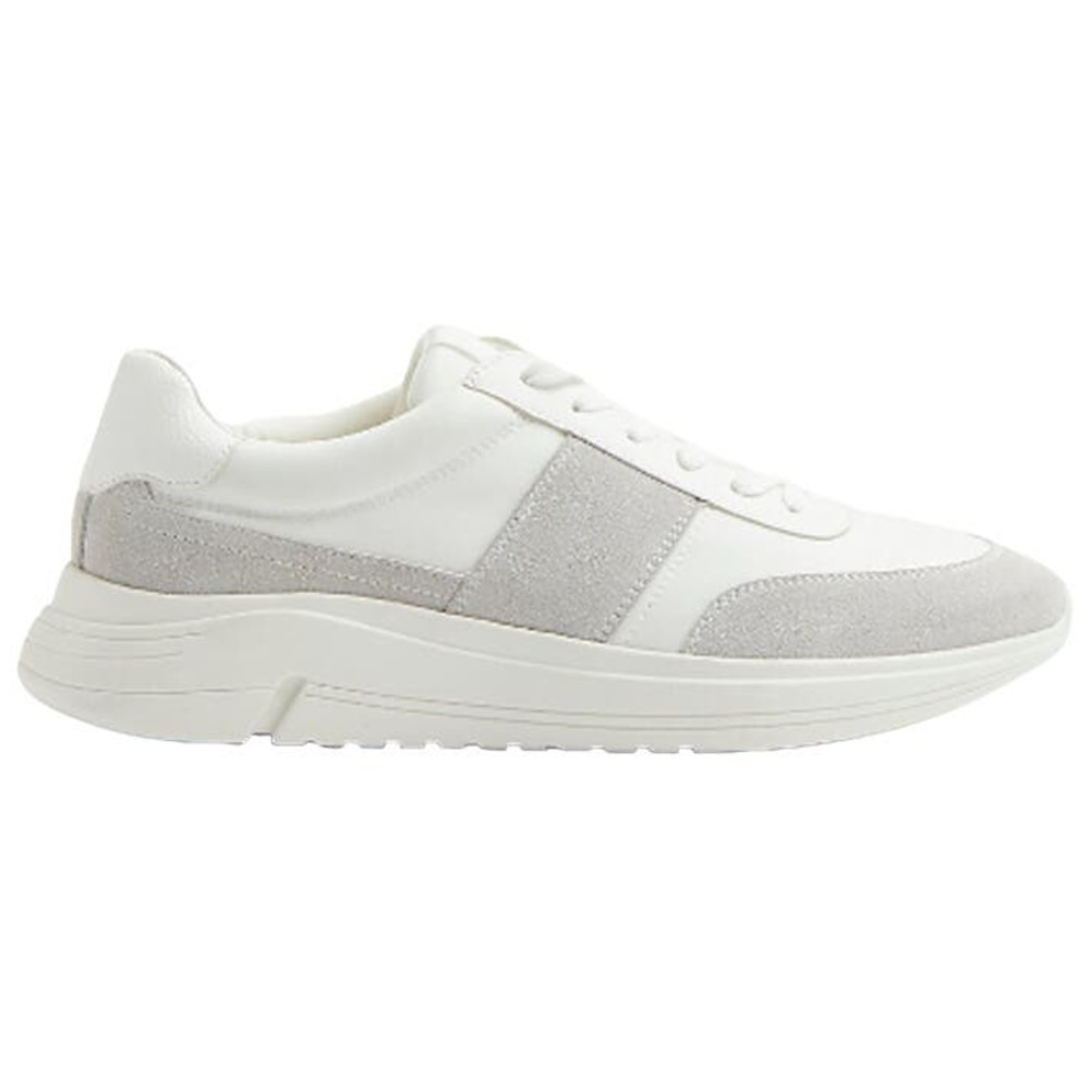 River Island Mens Lace up Runner Sneakers in White, Size 11/45​​​​​